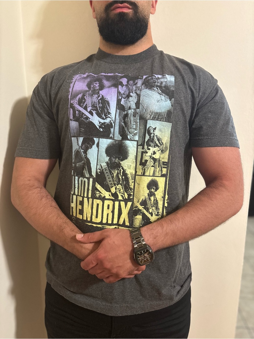 Charcoal Gray Jimi Hendrix Print - Y2K - Picture 3 of 6